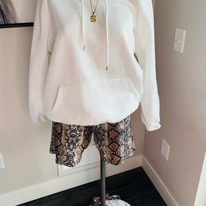 Snake print biker shorts